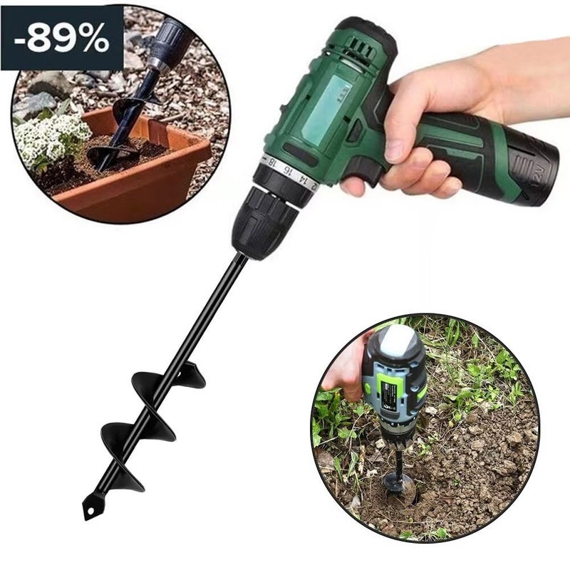 Berfea Garden Auger Drill Bit Post Hole Digger Auger Bulb Planter Tool 1.6 x 8.7 in, Hex Shank Rust-Proof Steel, for Digging Holes Deep Cultivating,Planting Bulbs - Image 3